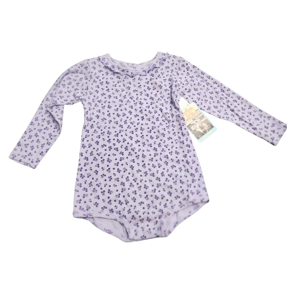 Vintage Route 66 Purple Floral Long Sleeve Onesie Size 3T